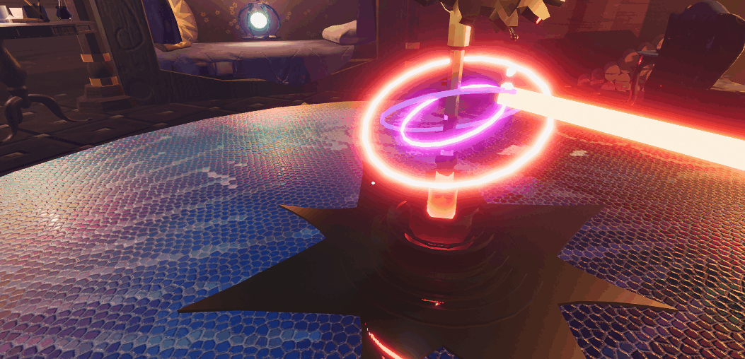 Laser hitting the target